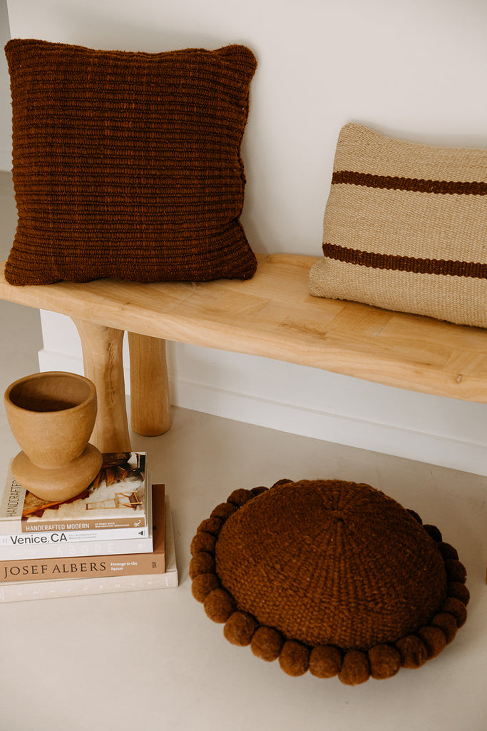 Classica Pom Pom Cushion Medium | Rust