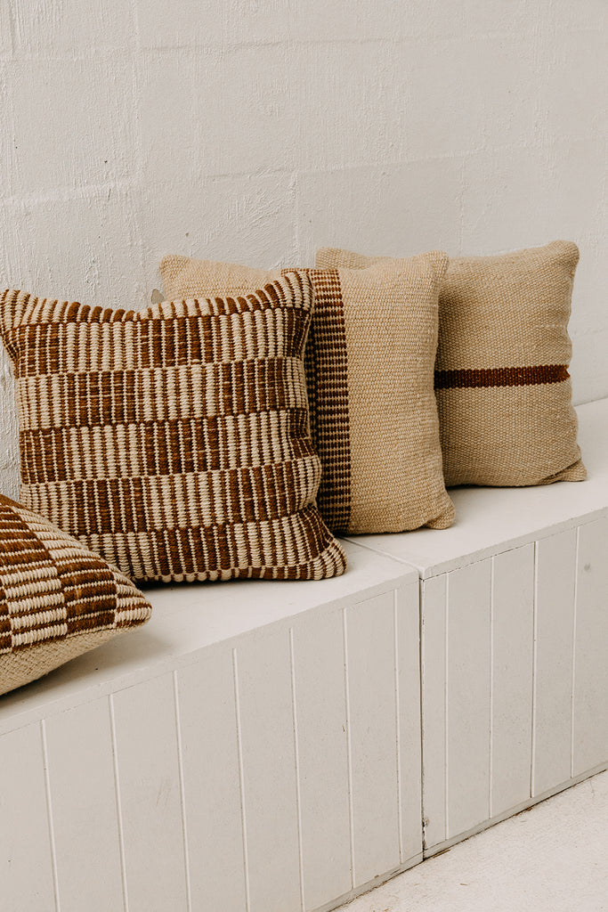 Lara Cushion | Sand & Rust