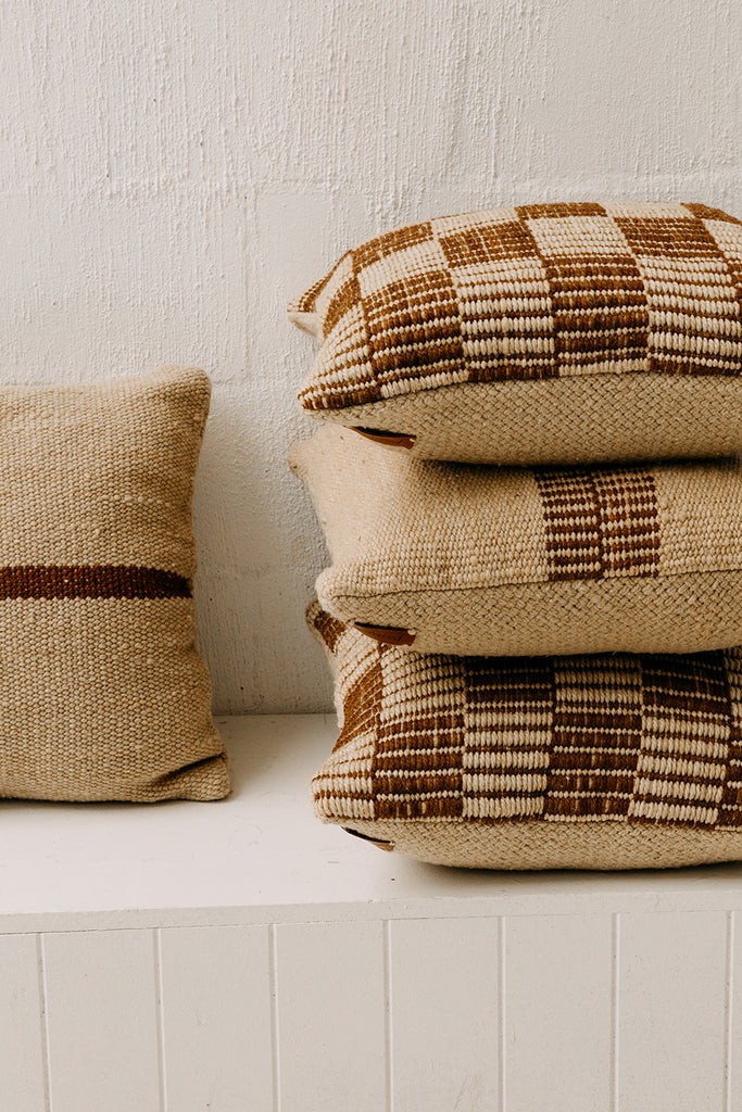 Lara Cushion | Sand & Rust