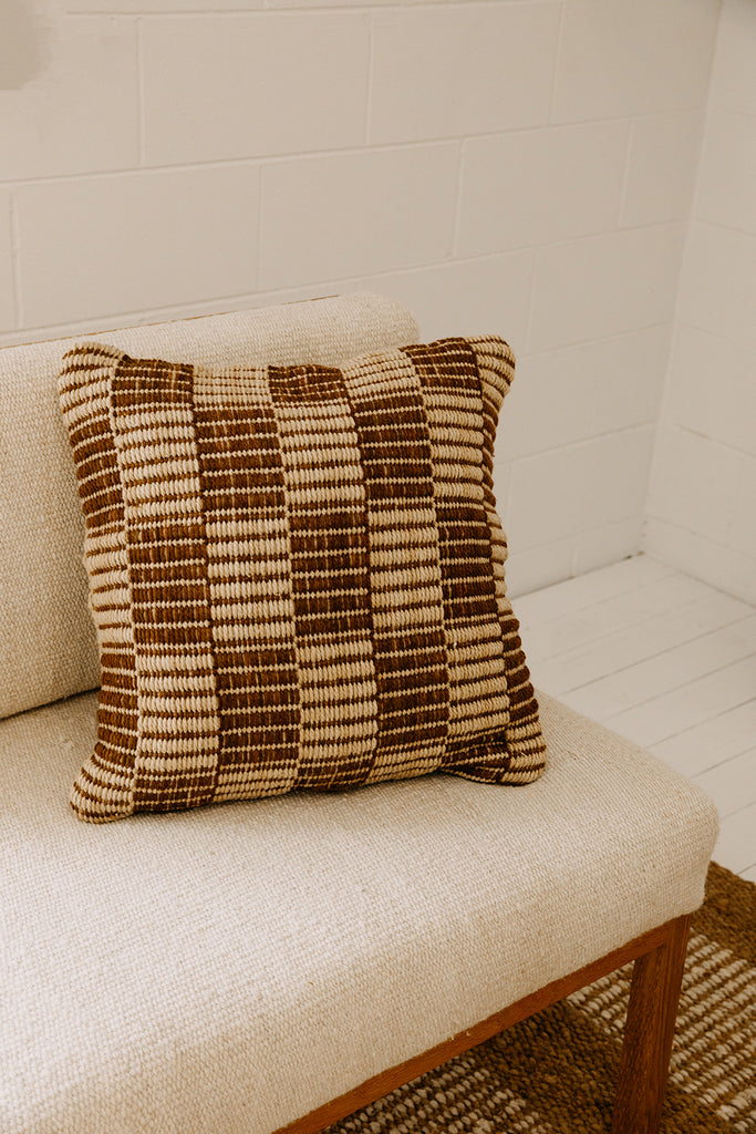 Lara Cushion | Sand & Rust