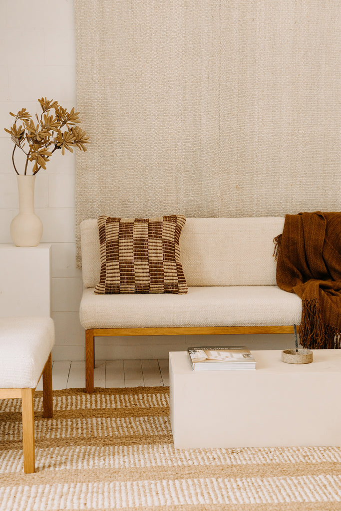 Lara Cushion | Sand & Rust