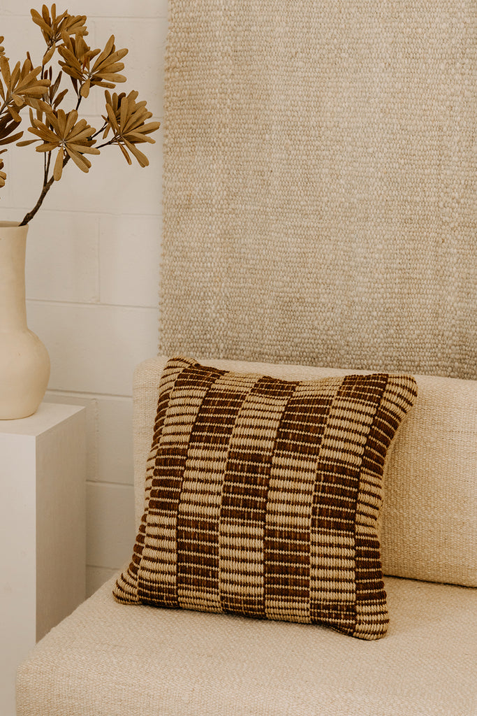 Lara Cushion | Sand & Rust