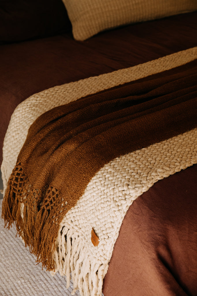 Puna Llama throw | Tobacco