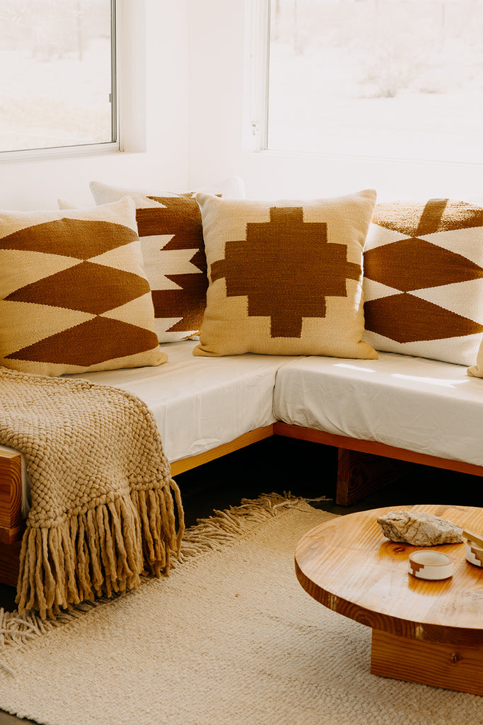 Southwest Cushion #2 | Straw & Chestnut