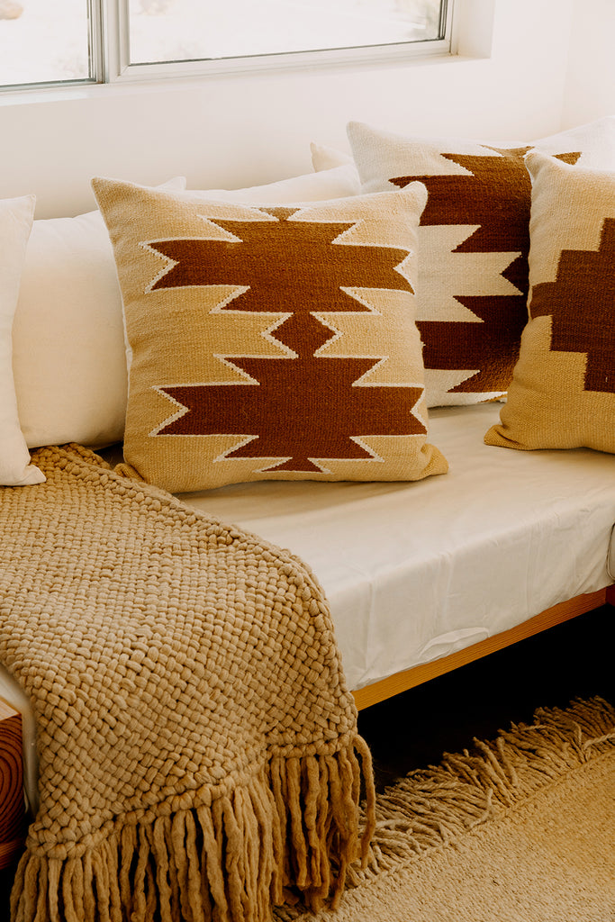 Southwest Cushion #3 | Straw & Chestnut