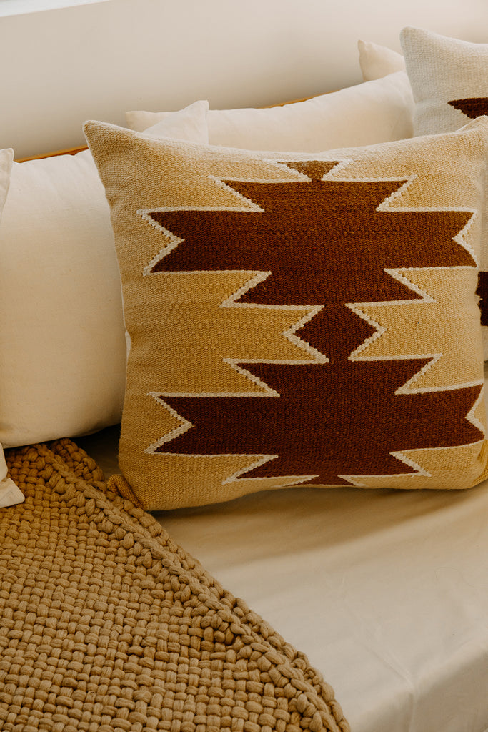 Southwest Cushion #3 | Straw & Chestnut