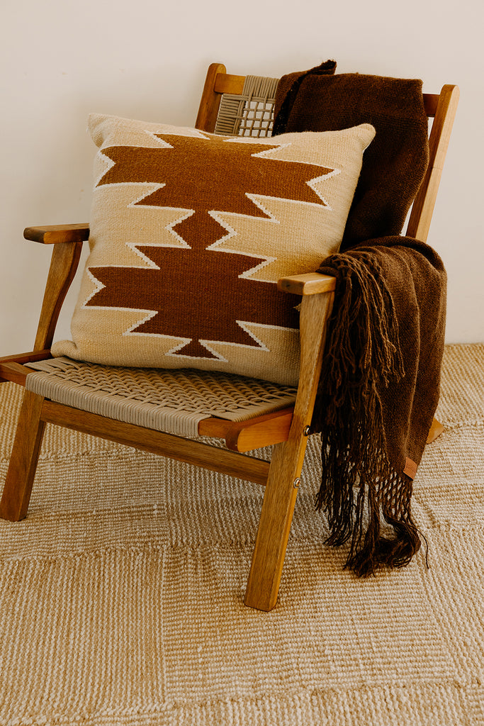 Southwest Cushion #3 | Straw & Chestnut