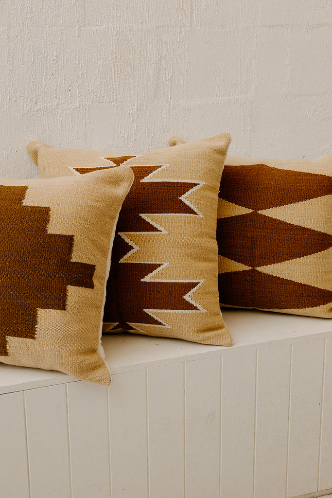 Southwest Cushion #2 | Straw & Chestnut