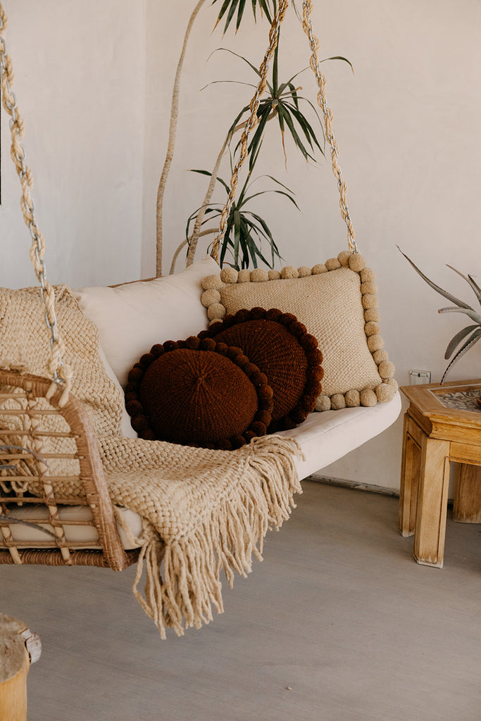 Classica Pom Pom Cushion Medium | Rust