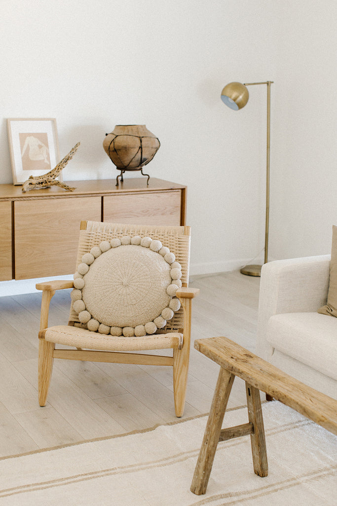 Classica Pom Pom Cushion Large | Natural
