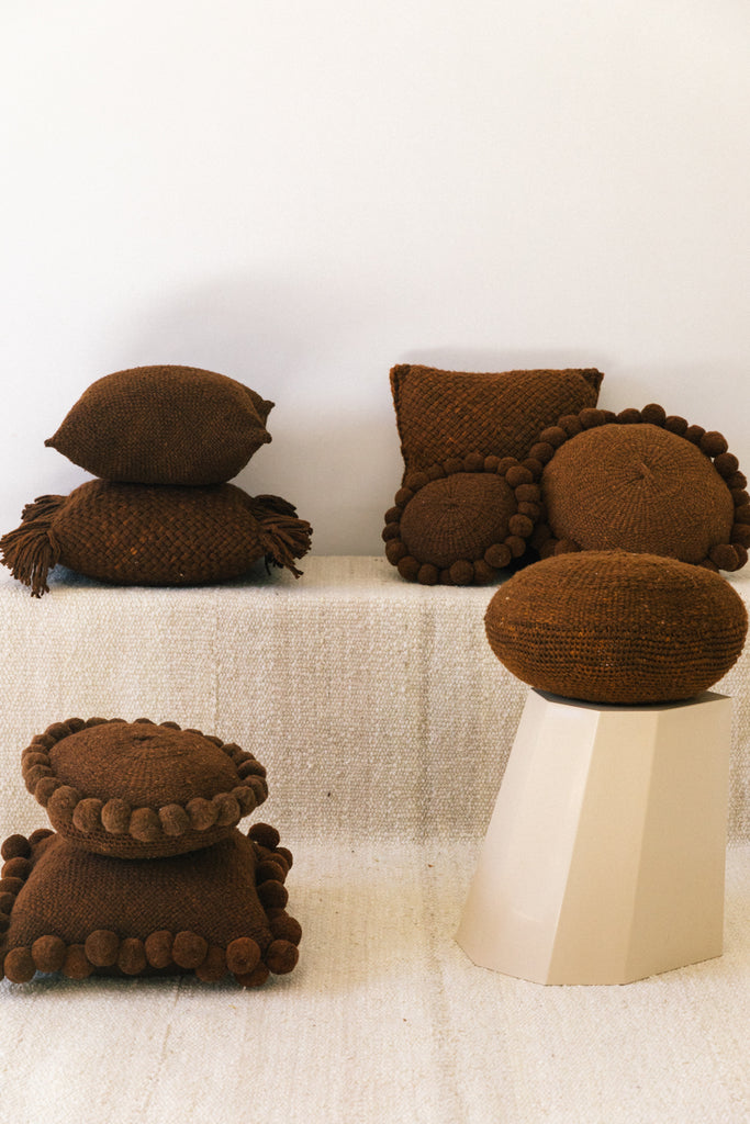 Classica Pom Pom Cushion #1 Large | Rust
