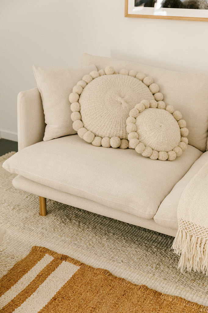 Classica Pom Pom Cushion Large | Natural