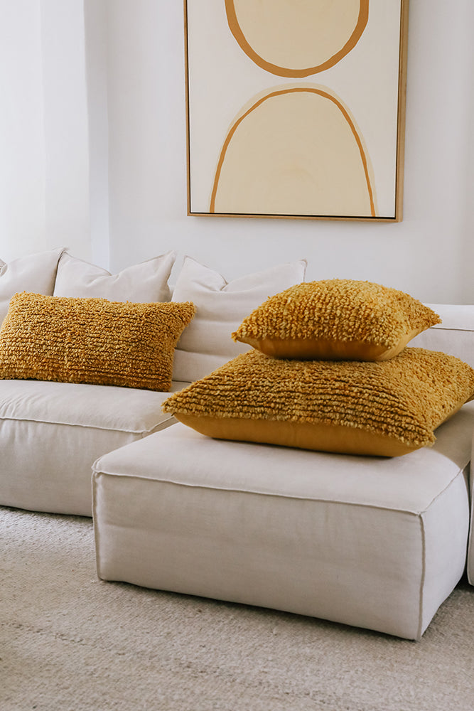 Textural Floor Cushion | Turmeric