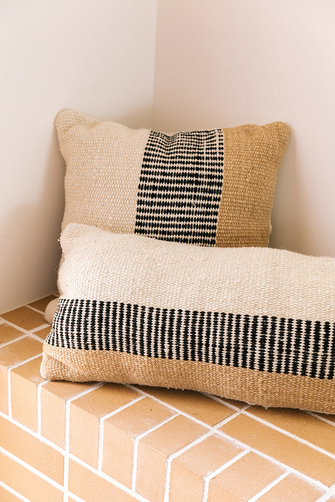 Paloma XL Lumbar Cushion | Natural & Sand & Black