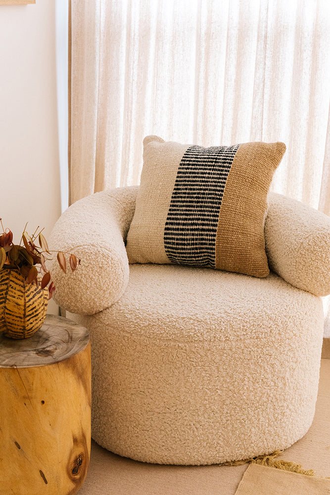 Paloma Cushion | Natural & Sand & Black