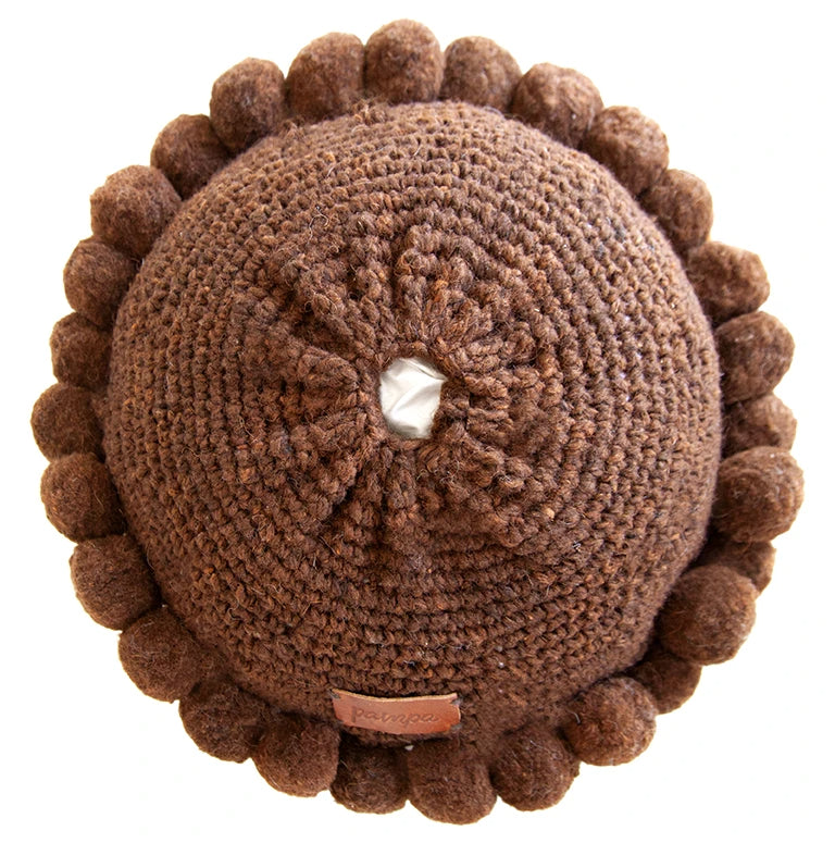 Classica Pom Pom Cushion Medium | Rust