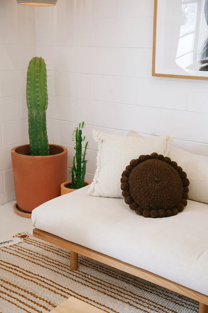 Classica Pom Pom Cushion Medium | Rust