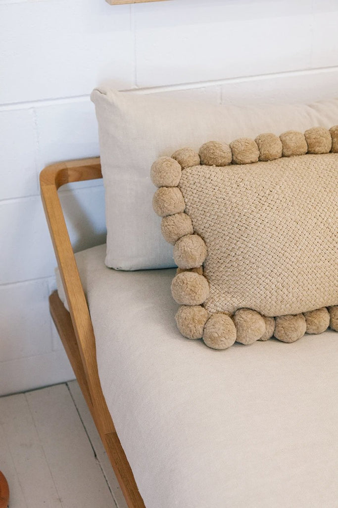 Monte Lumbar Pom Pom Cushion #2 | Sand