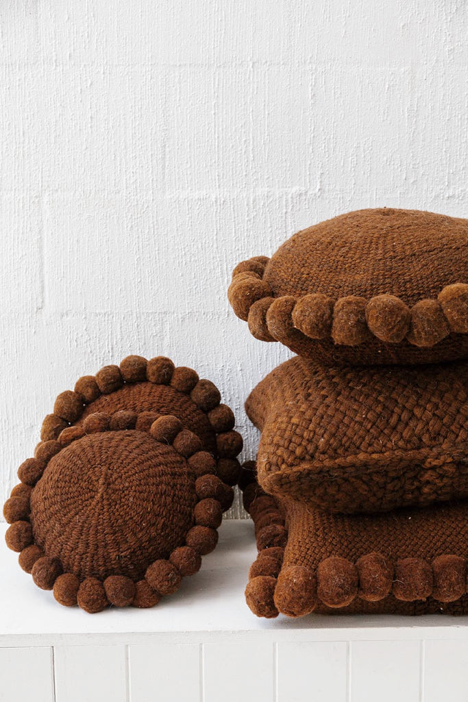 Monte Pom Pom Cushion #2 Large | Rust