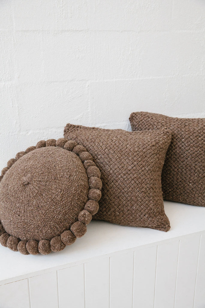 Monte Pom Pom Cushion #1 Large | Walnut