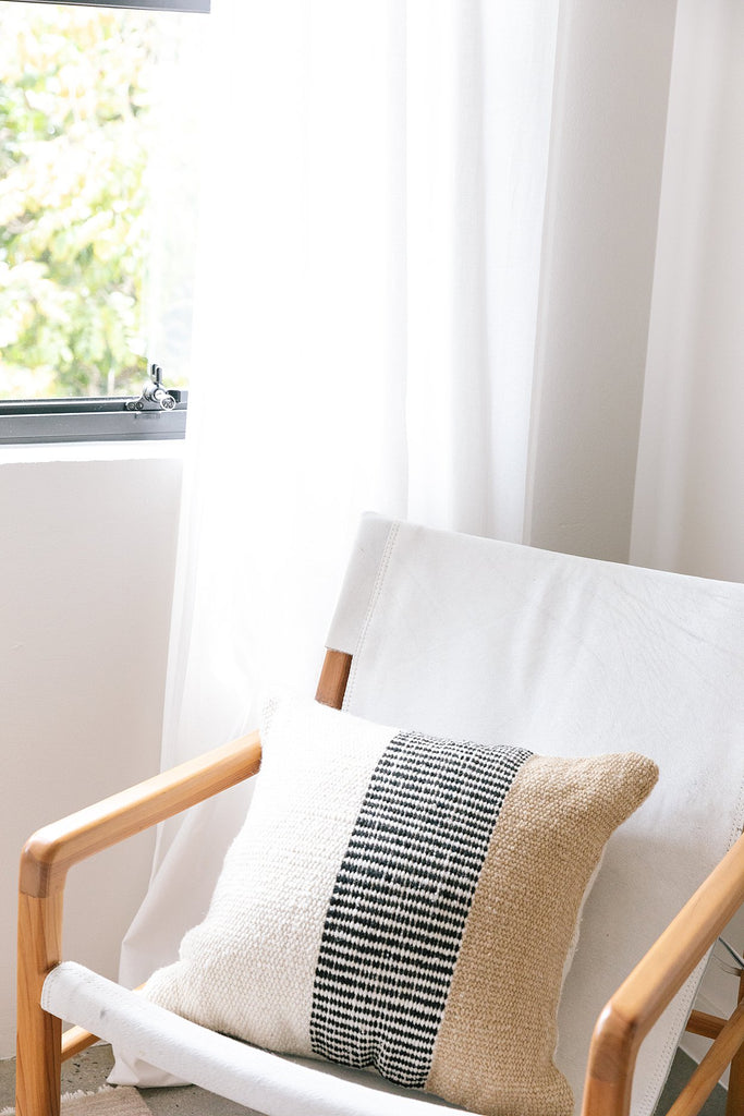 Paloma Cushion | Natural & Sand & Black