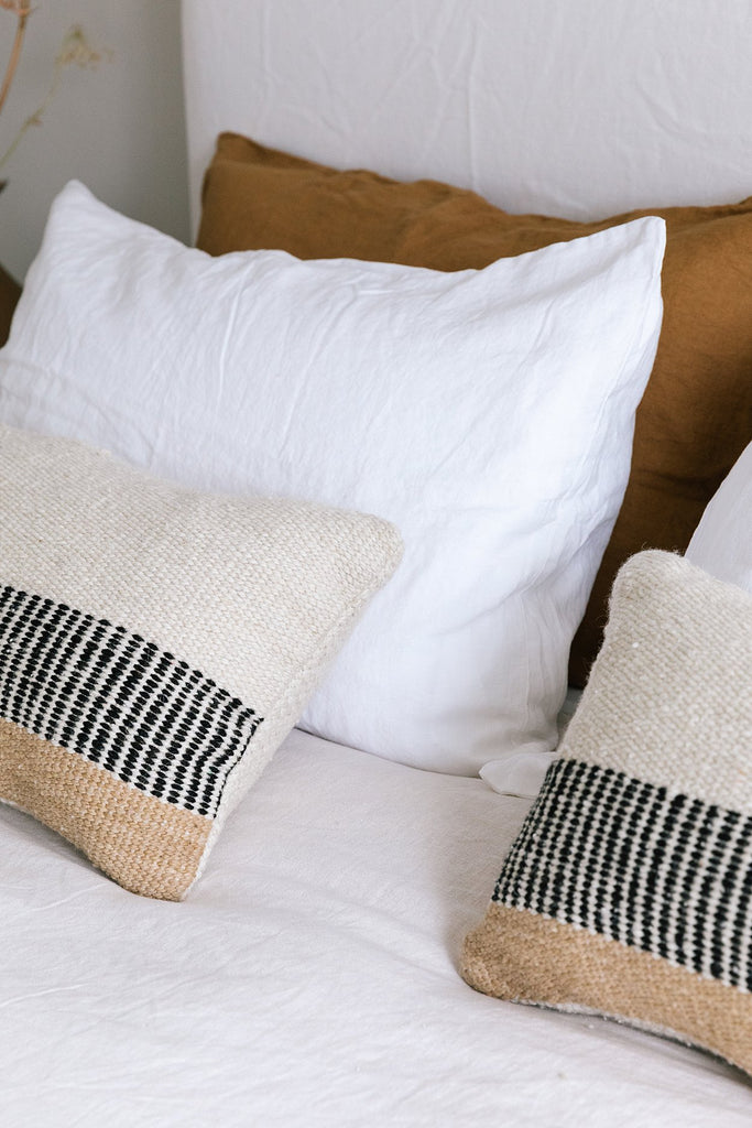 Paloma Lumbar Cushion | Natural & Sand & Black
