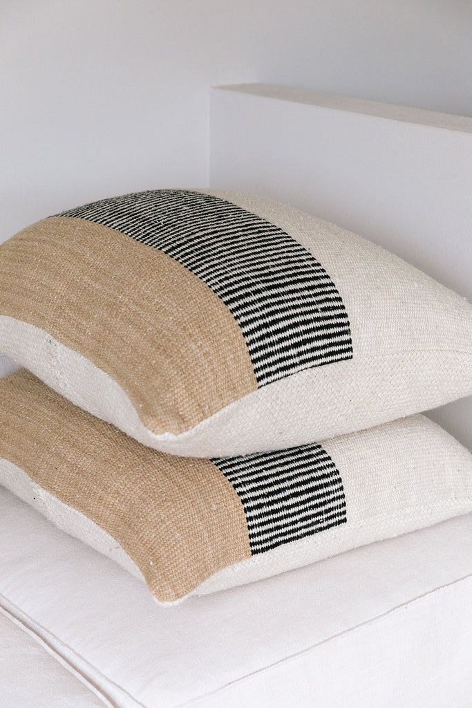 Paloma Floor Cushion | Natural & Sand & Black