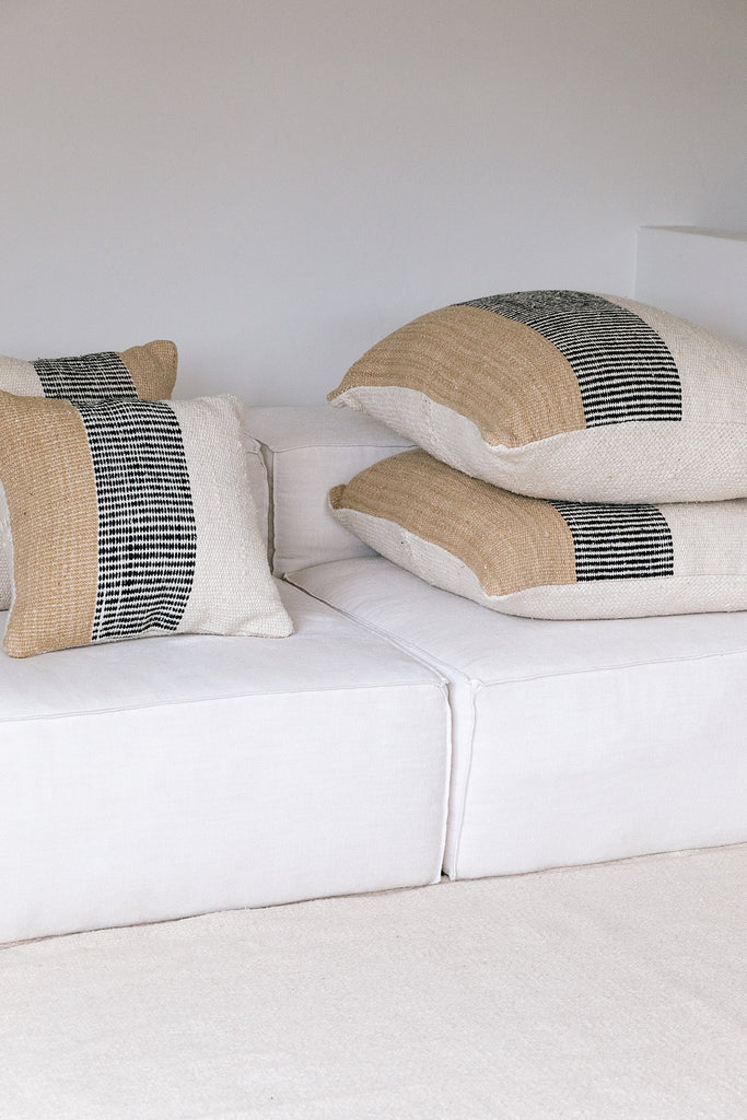 Paloma Floor Cushion | Natural & Sand & Black