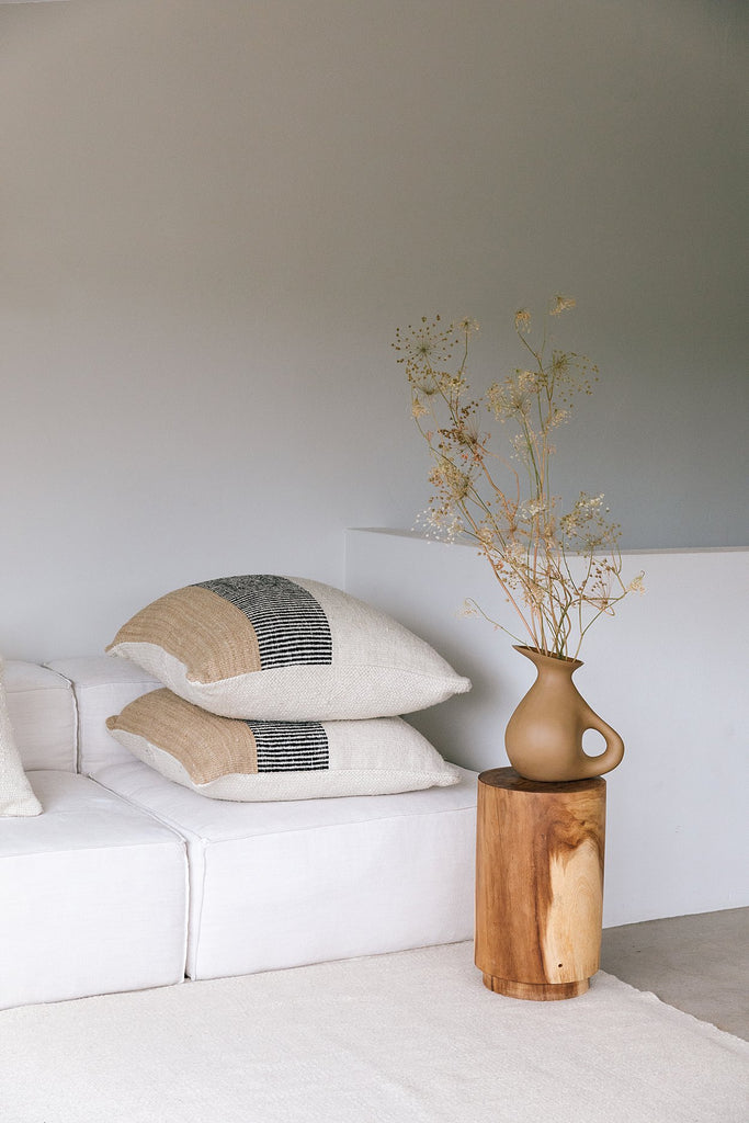 Paloma Floor Cushion | Natural & Sand & Black