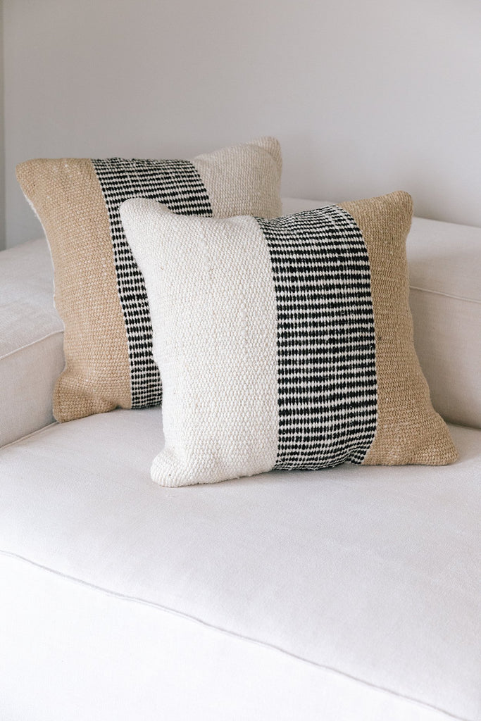 Paloma Cushion | Natural & Sand & Black