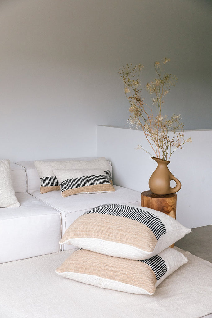 Paloma XL Lumbar Cushion | Natural & Sand & Black
