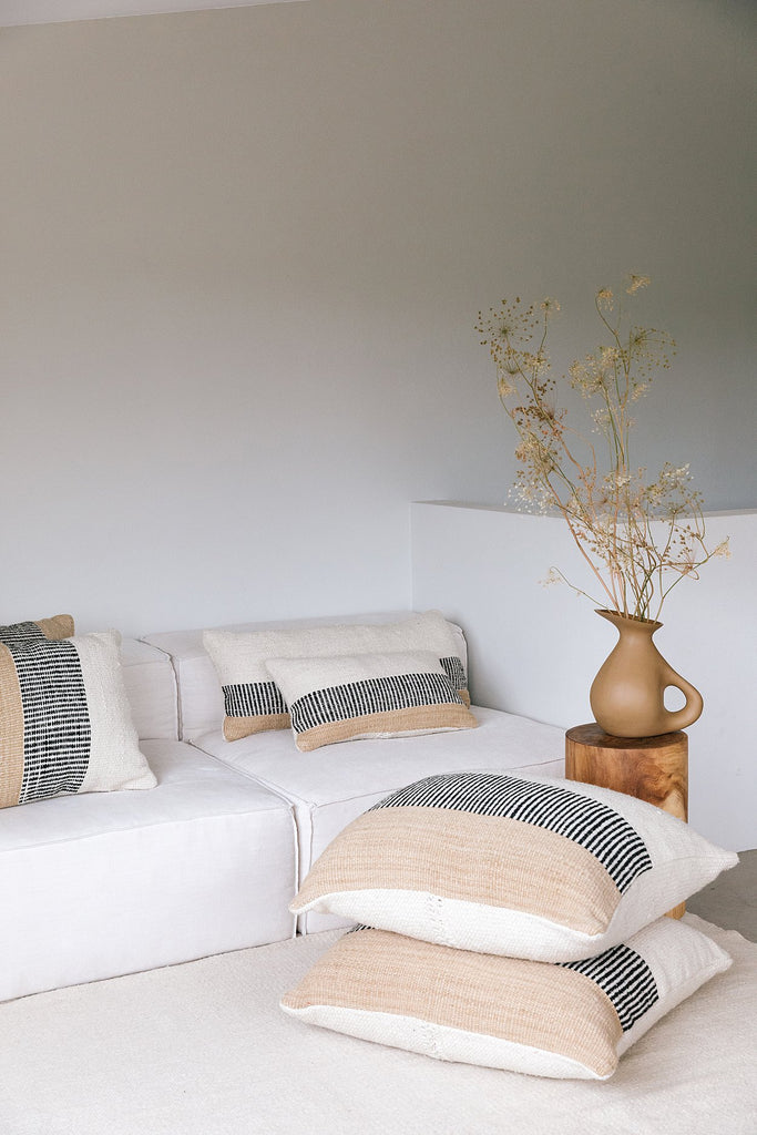 Paloma Lumbar Cushion | Natural & Sand & Black