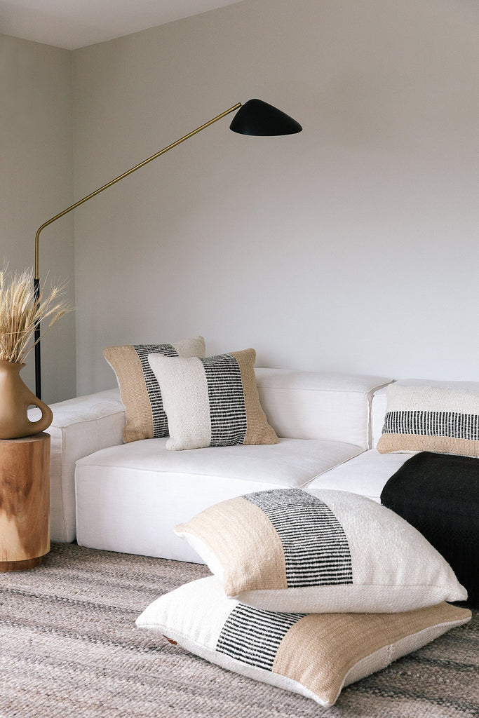 Paloma Cushion | Natural & Sand & Black