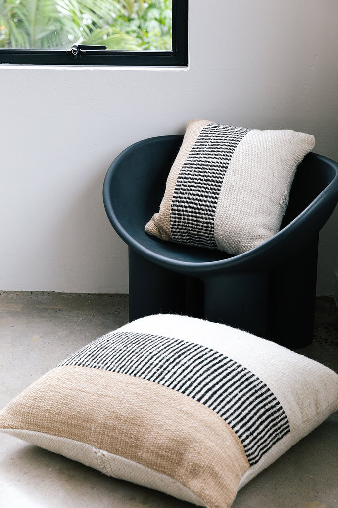 Paloma Cushion | Natural & Sand & Black
