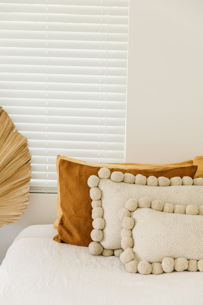 Classica Lumbar Pom Pom Cushion #2 | Natural