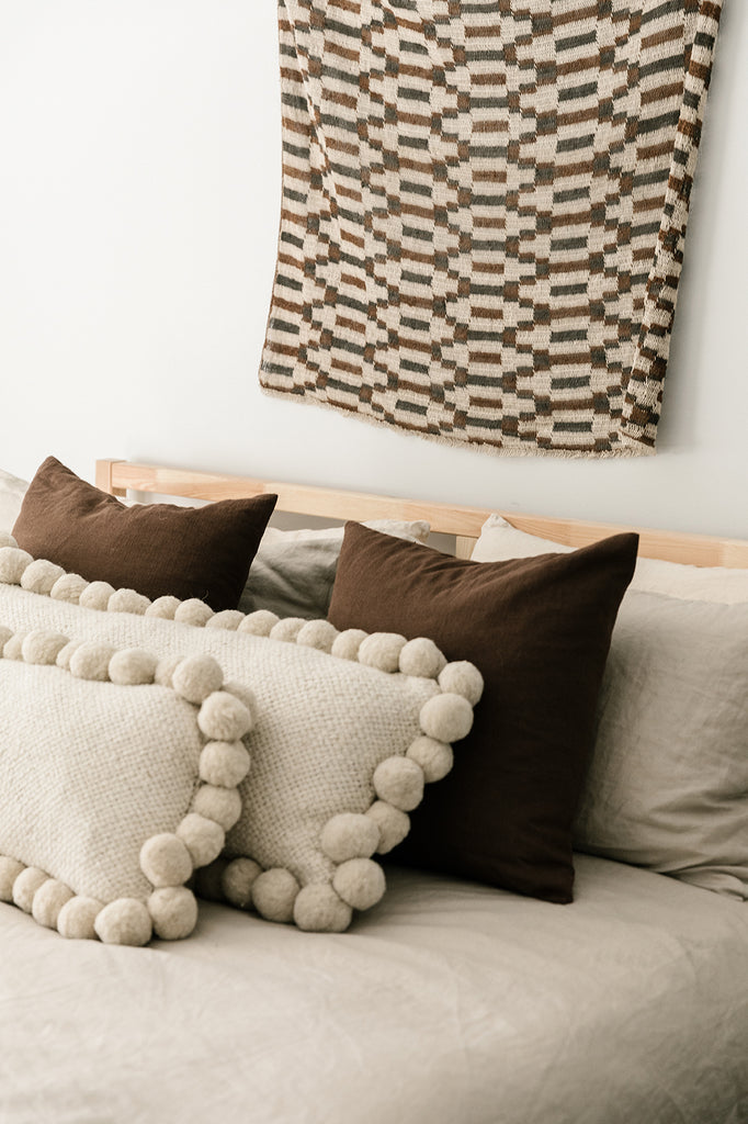 Classica Lumbar Pom Pom Cushion #2 | Natural