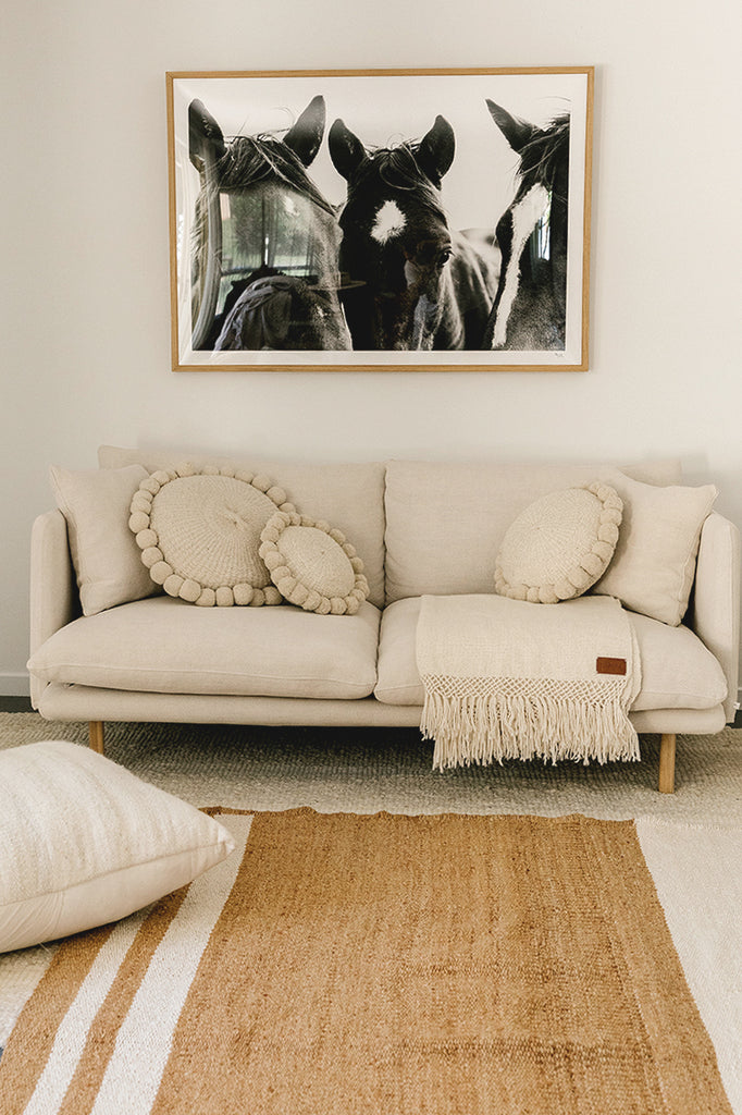 Classica Pom Pom Cushion Large | Natural