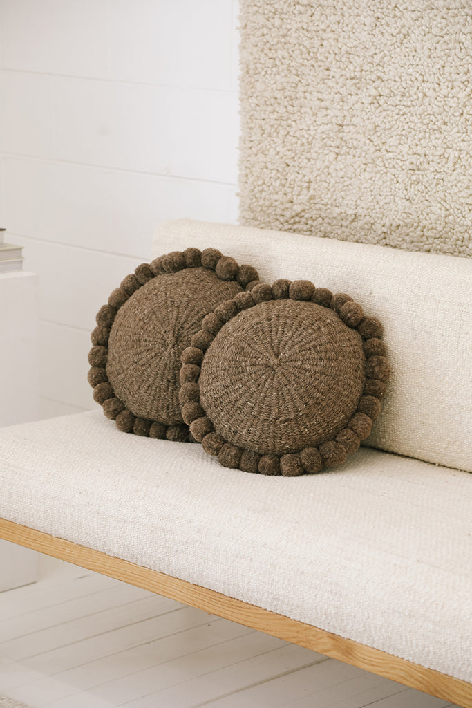 Monte Pom Pom Cushion #1 Medium | Walnut