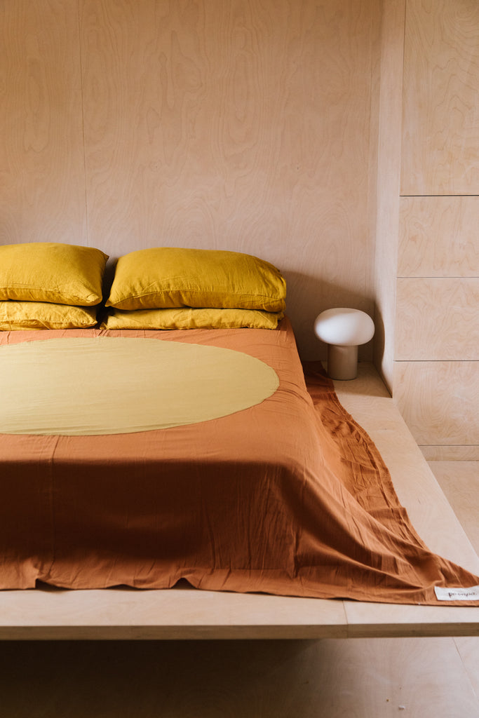 Sol Bed Throw | Rust & Mustard
