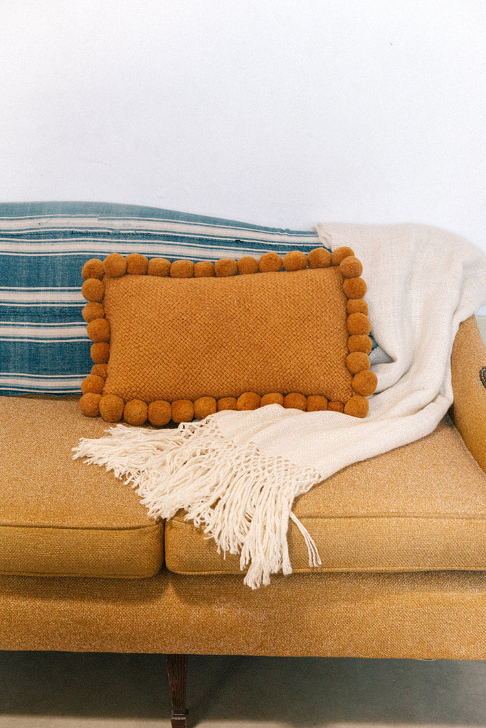 Classica Lumbar Pom Pom Cushion #2 | Desert