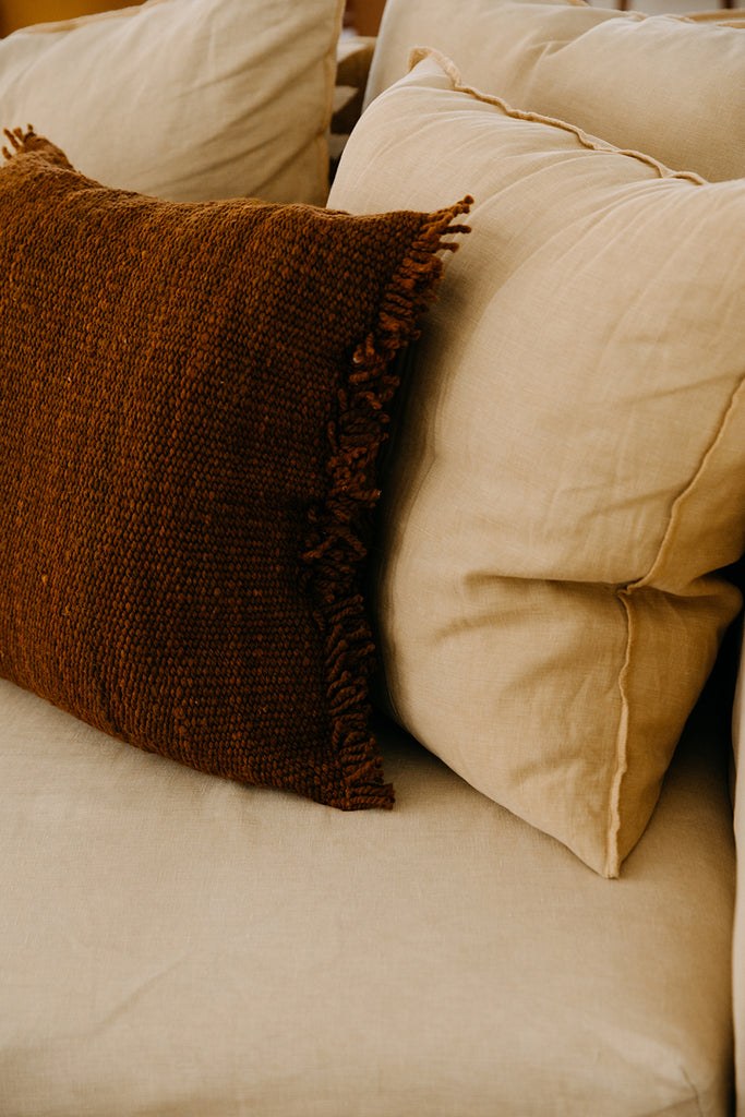 Classica Fringe Cushion | Rust