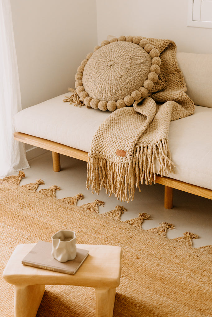 Classica Pom Pom Cushion Large | Sand