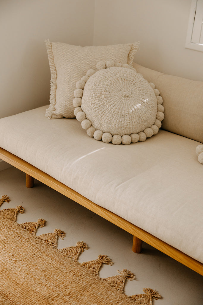 Classica Fringe Cushion | Natural