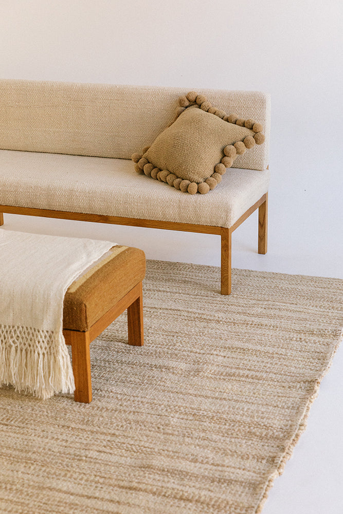 Classica Square Pom Pom Cushion | Sand