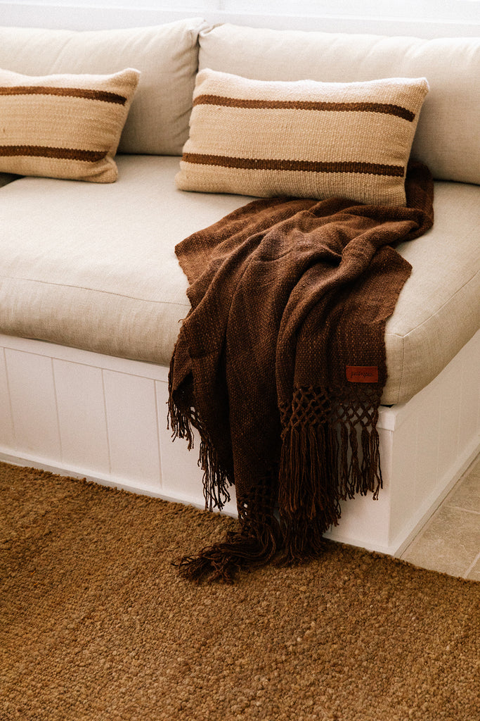 Puna Llama throw | Tobacco