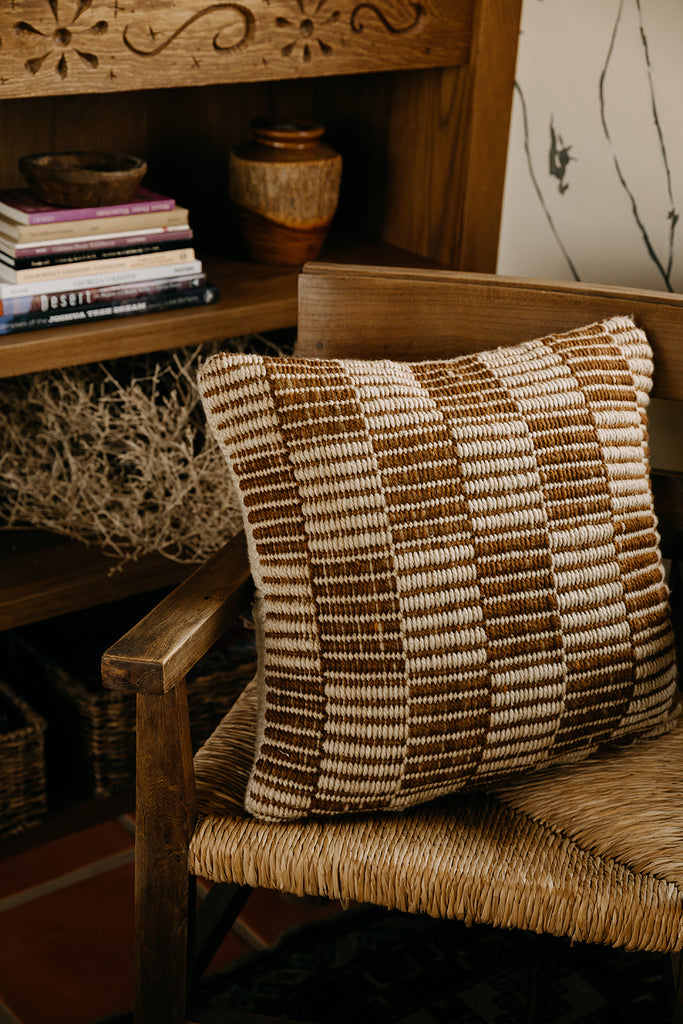 Lara Cushion | Sand & Rust