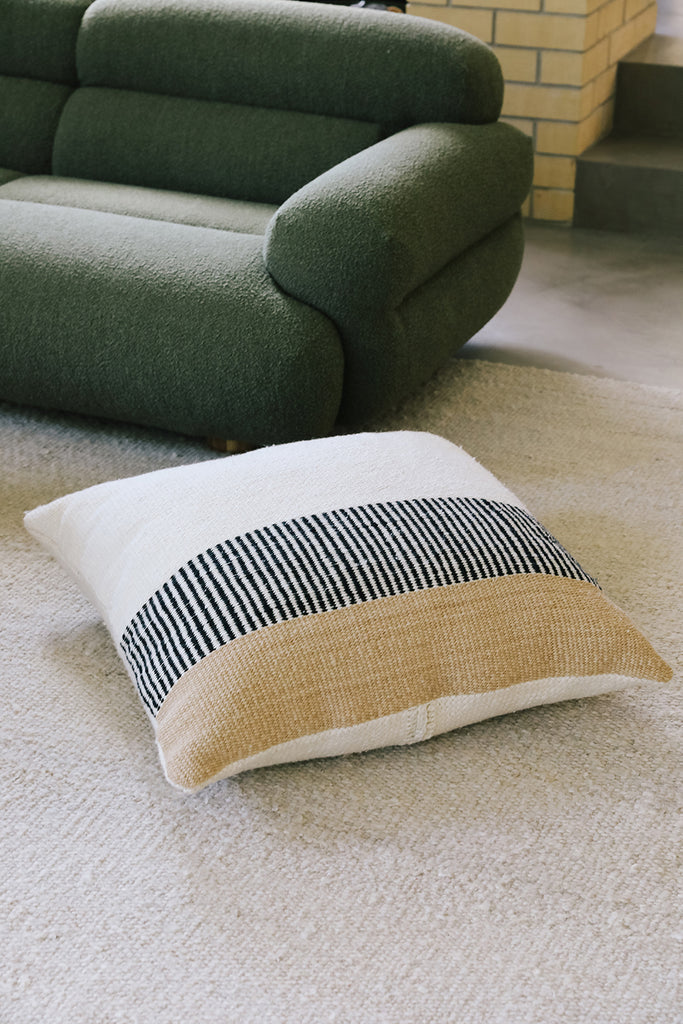 Paloma Floor Cushion | Natural & Sand & Black