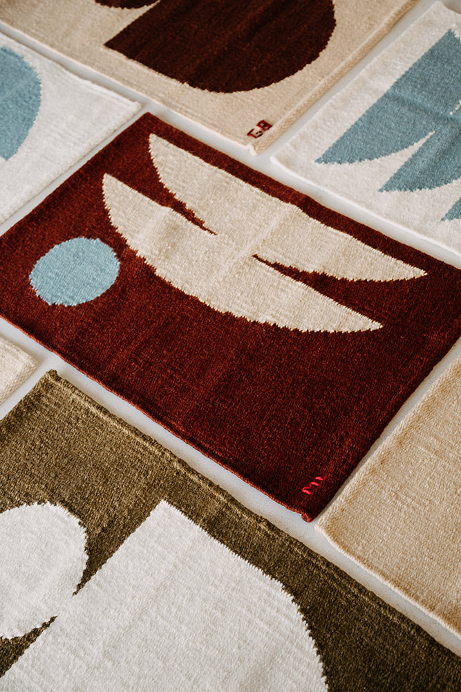 Mini Haus #2 | Burgundy, Bone & Sea Foam