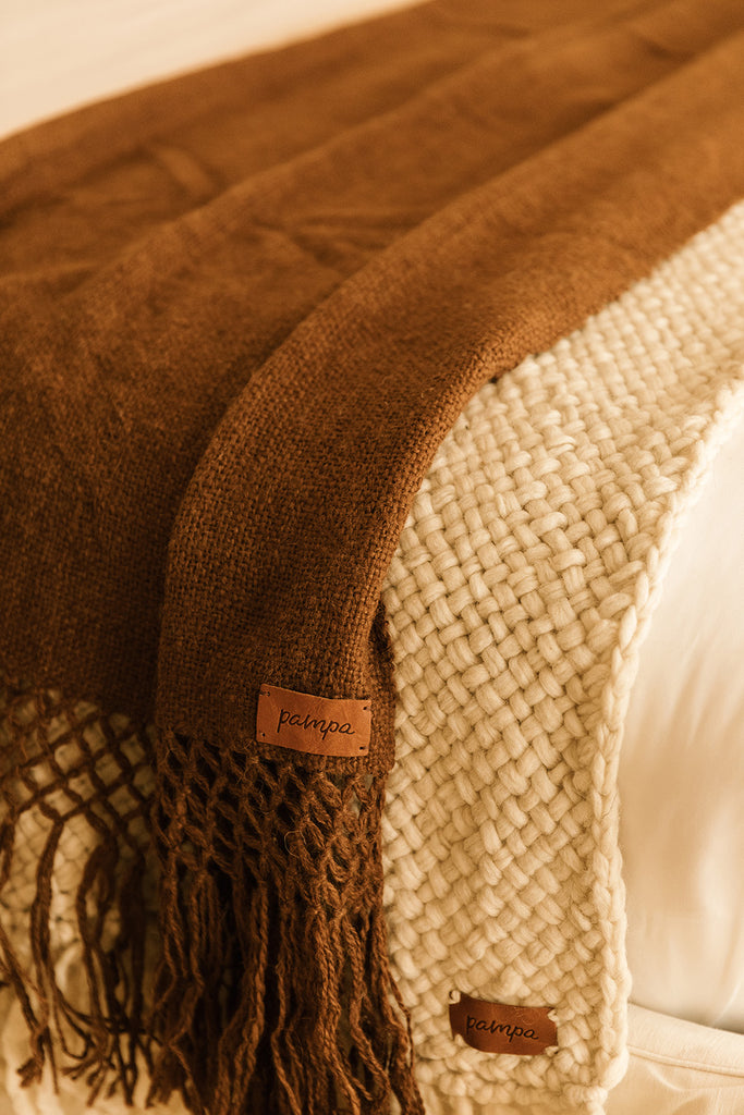 Puna Llama throw | Tobacco