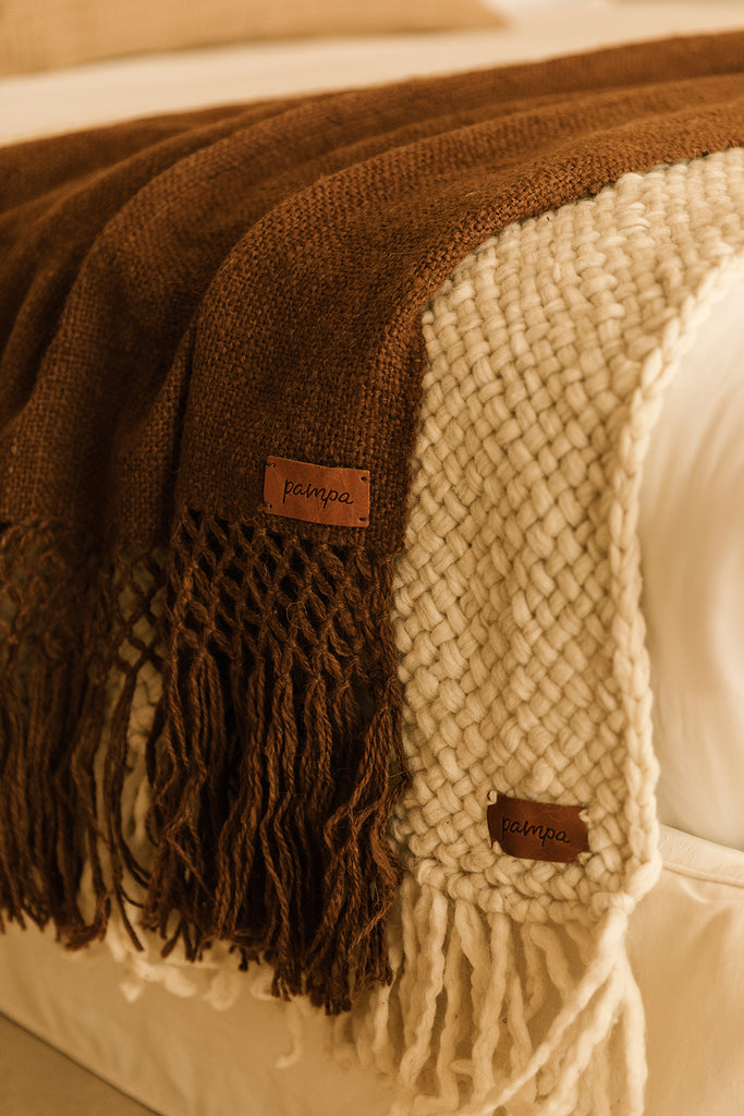 Puna Llama throw | Tobacco